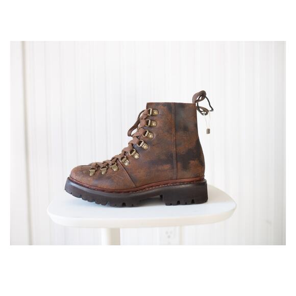Anthropologie Grenson Nanette distressed nubuck combat boots UK 4 / US 6.5